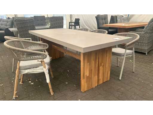 Stein – Sand, Akazie – Gartentisch (235x95 cm)