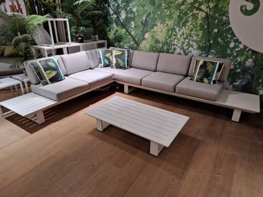 Ensemble salon Castle-Line Olivia Corner Ensemble Alu Blanc + Gris Clair