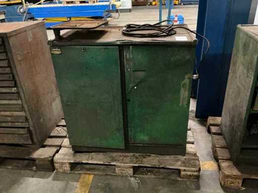 Workshop cabinet with contents