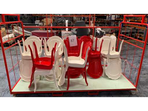 6 scaune roșii 1900, 8 scaune albe 1900 (14x)