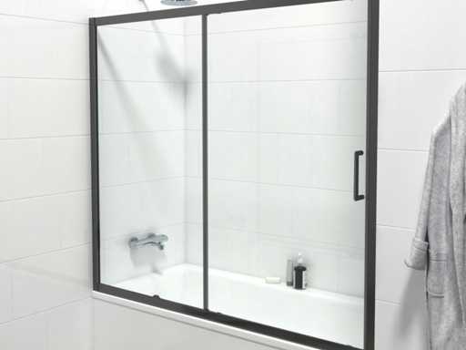 Paravanul de baie negru slide matte 170x150 cm