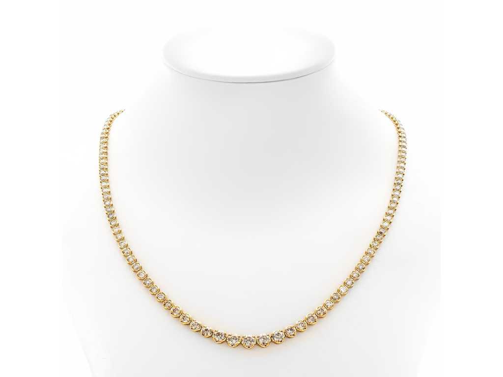 Majestic Natural Diamonds Necklace 10.00 carat in 18k yellow gold