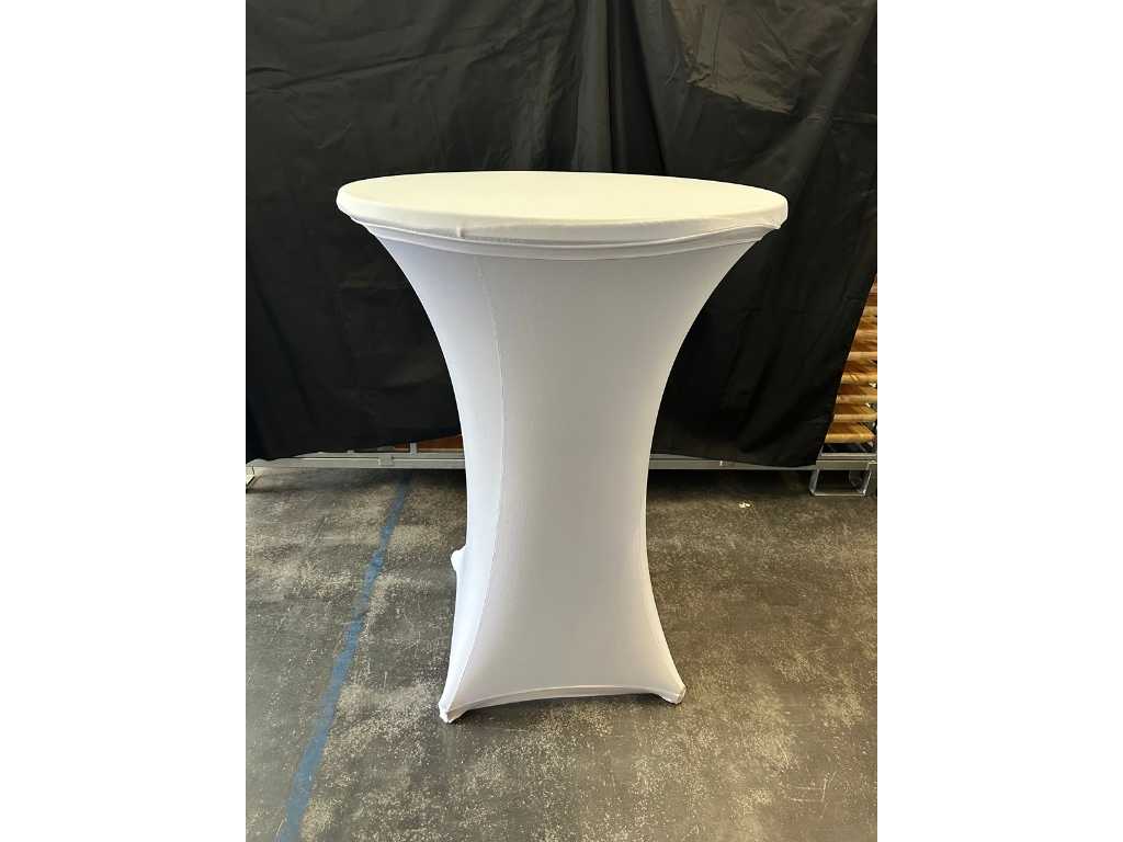 Housse de table haute + housse de dessus stretch blanc (10x)