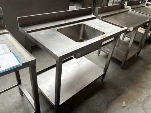 Ingangstafel links rvs met spoelbak