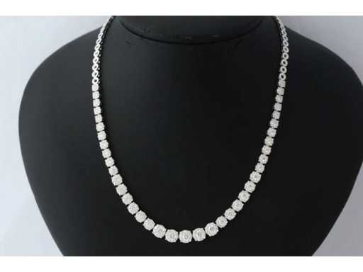 Collier de diamants avec des diamants de 7,50 carats en taille croissante