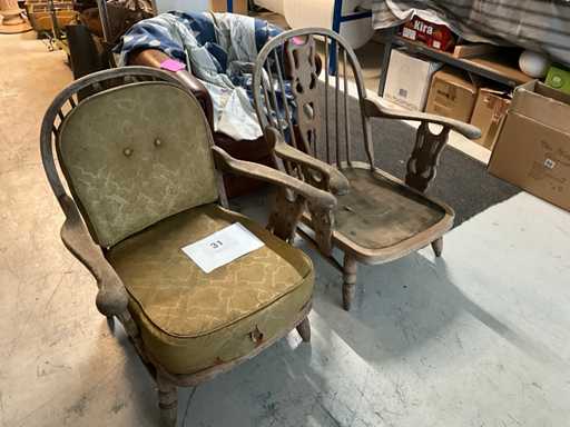 Antieke Fauteuil TE RESTAUREREN (2x)