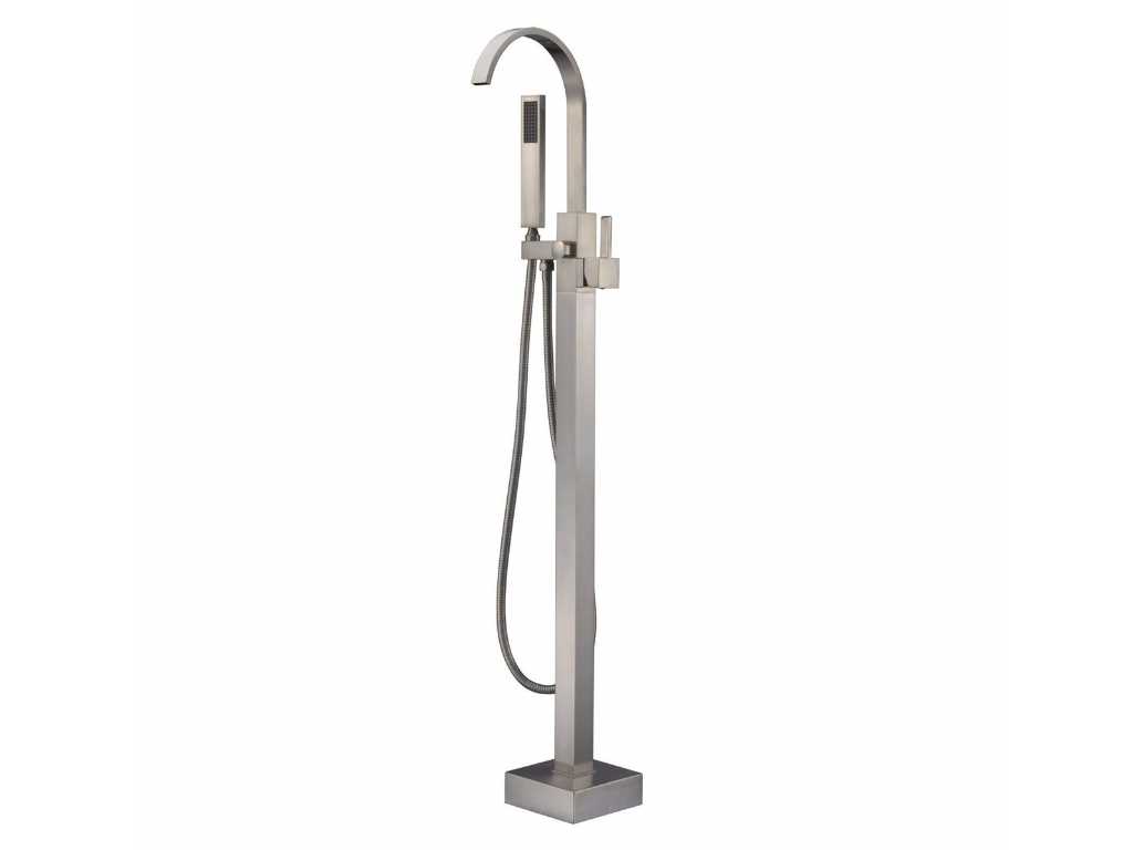 Freestanding Bath Faucet - Brushed Steel