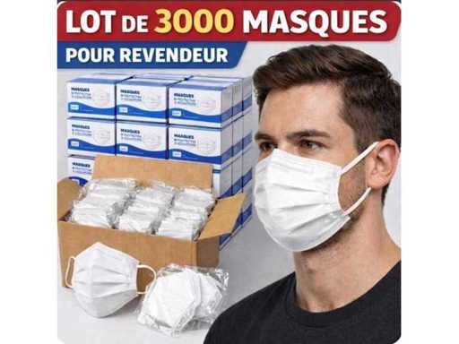 Lot de 3 000 pièces de masque emballé par cinq pièces 