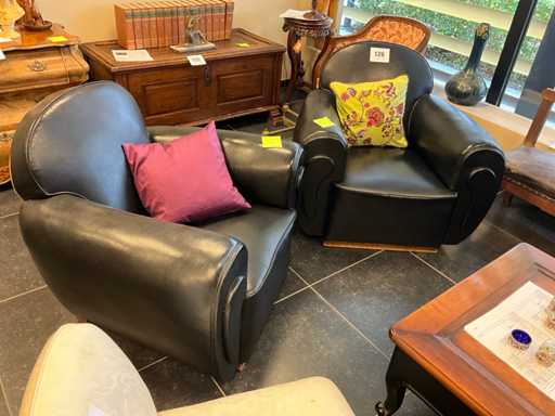 Fauteuil leder (2x)