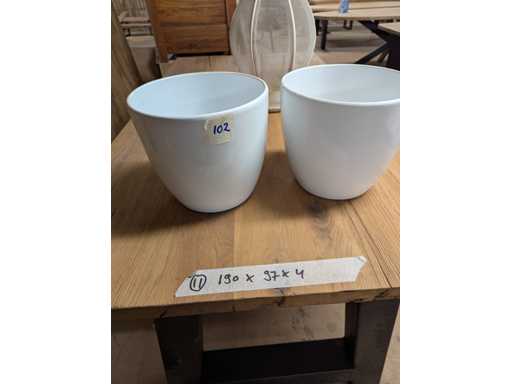 Vases 2pcs White