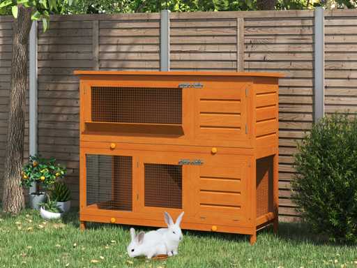 Cage à lapin poulailler clapier en bois de pin de grande taille