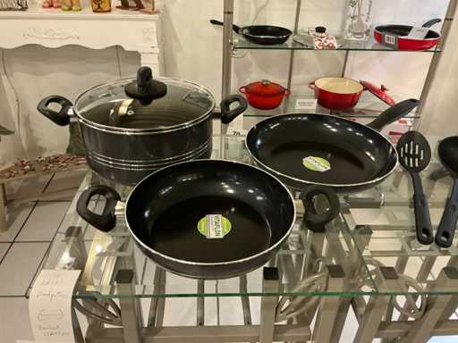 Gsw Potten en pannen met keukenrek met keukengerei