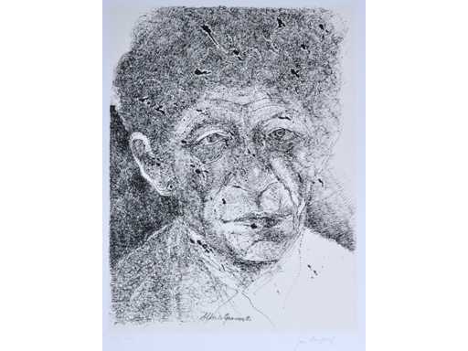 Jan Burssens - Portrait of Alberto Giacometti - silkscreen
