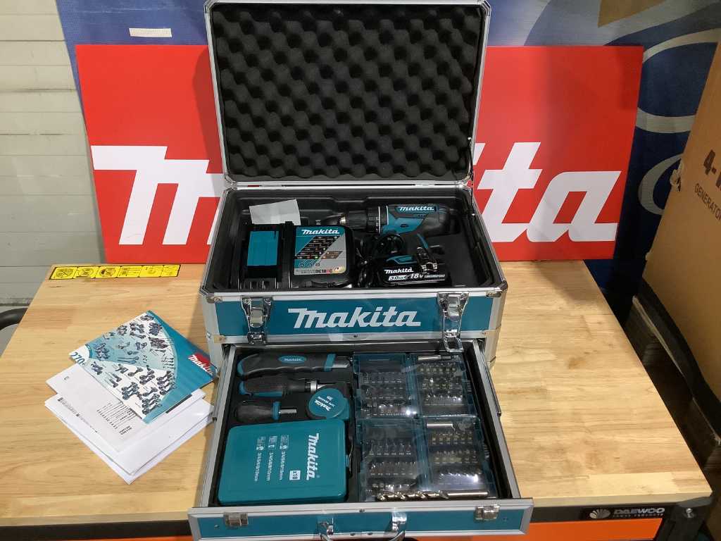 Makita DHP482 Accu klopboor-/schroefmachineset + gereedschapsset