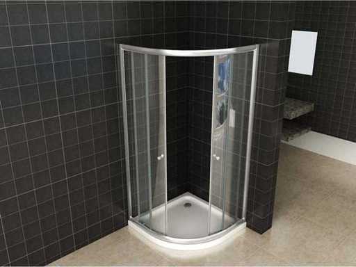 Cabine de douche à quart de rond 90x90x190cm 5mm verre de sécurité anti-chaux avec revêtement NANO en verre transparent