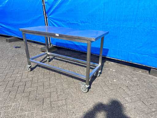 Rvs werktafel verrijdbaar