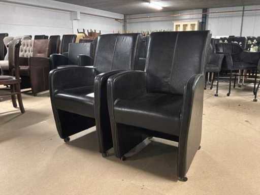 Scaun mobil din piele pentru sufragerie (2x)