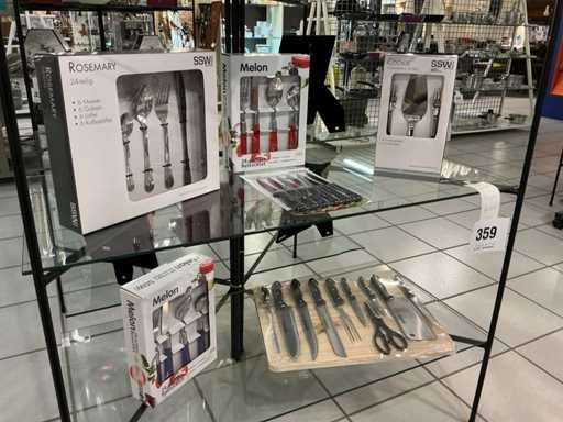 Ssw 11 dlg professionele messenset met snijplank,3 x bestekset, 1 x steakmessenset