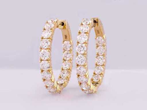 14 KT Yellow Gold Earring With 9.28 Cts Lab Grown Diamond