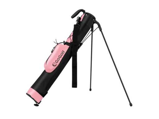 Pink lightweight golf bag with double compartment and rain cover