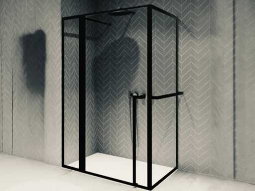 Riho lucid zijwand met handdoekhouder 90x200 cm