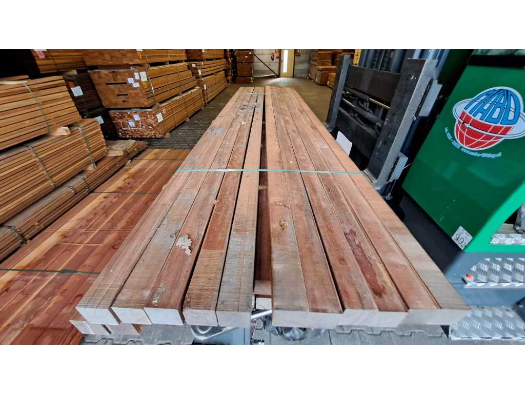 Massaranduba pali in legno duro 65x65mm, lunghezza 13/300cm 24/275cm (37x)