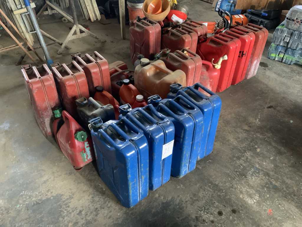 Batch of diesel and petrol canisters