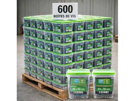 Palette de 600 boîtes de vis deux modèles neuves 