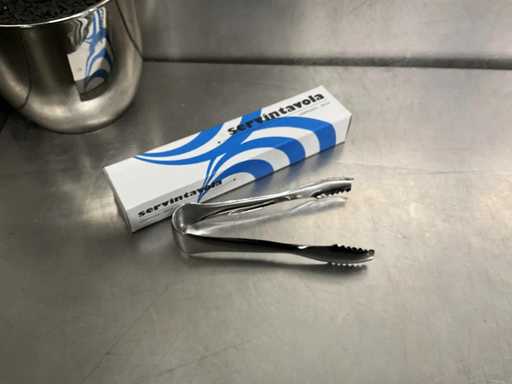 Pinze per cubetti di ghiaccio in acciaio inox (12x)