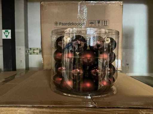 Partij glazen kerstballen 40mm darkbrown combi 36/tube (88 tubes)