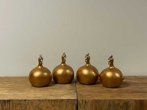 Set van 3 Bolkippen H14cm Gold