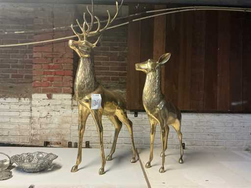 Décoration cerf en métal (2x)