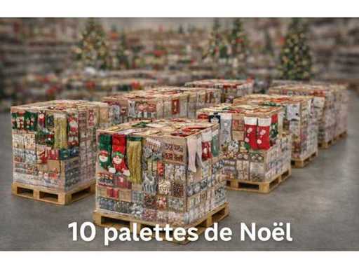 Set of 10 Christmas pallets of about 1200 pieces each