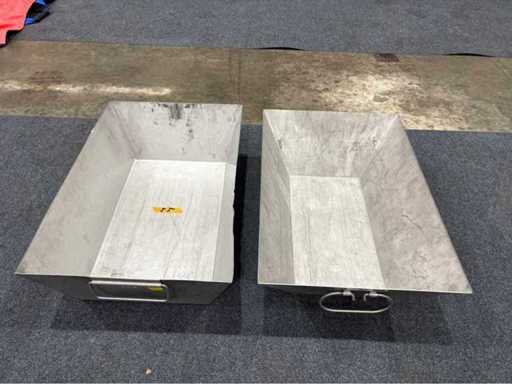 Stainless steel drip trays – 2 pieces, used