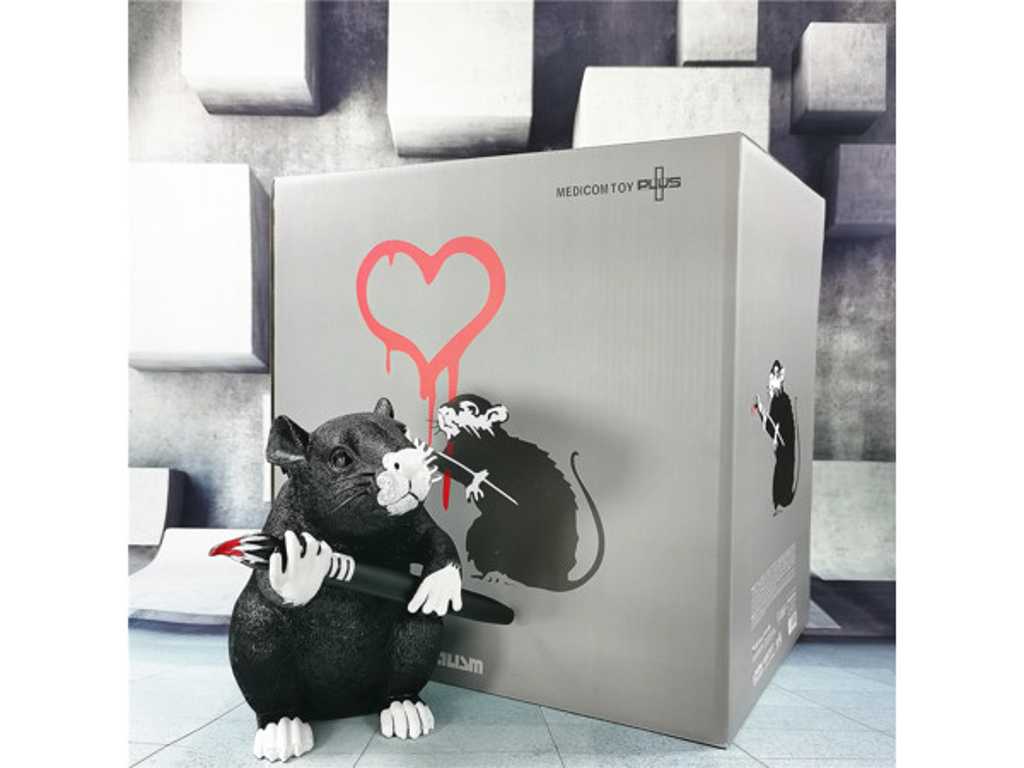 Medicom x Banksy x Brandalism (after) - Love Rat Sculpture