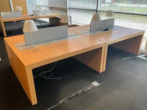 Îlot de bureau à design en bois 166x166 (2x)