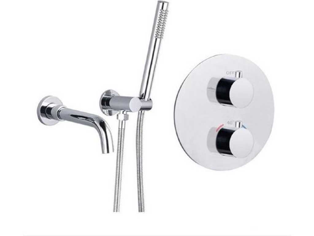 Concealed bath faucet with thermostatic tap - 200822-1 - Chrome