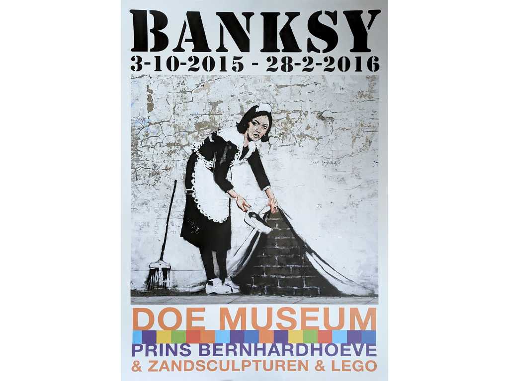 Banksy (after)- Affiche officiel exposition Doe Museum 2016