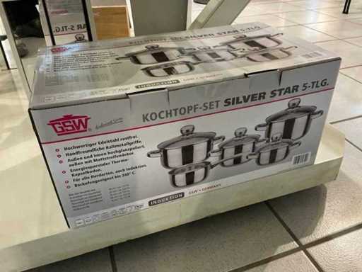GSW Silver star 5-piece cooking pot set