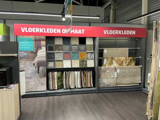 Winkelstelling met tapijt samples