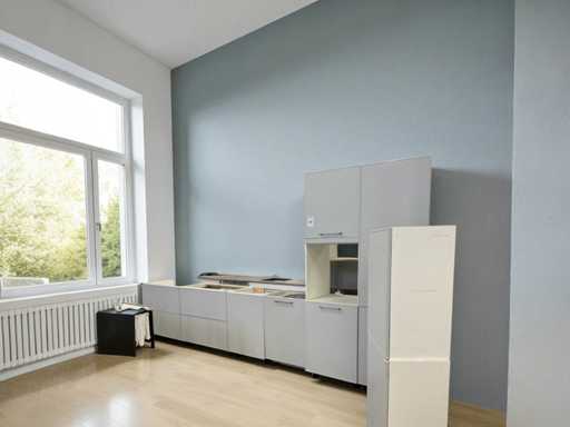 Rechtopgestelde showroomkeuken zonder werkblad