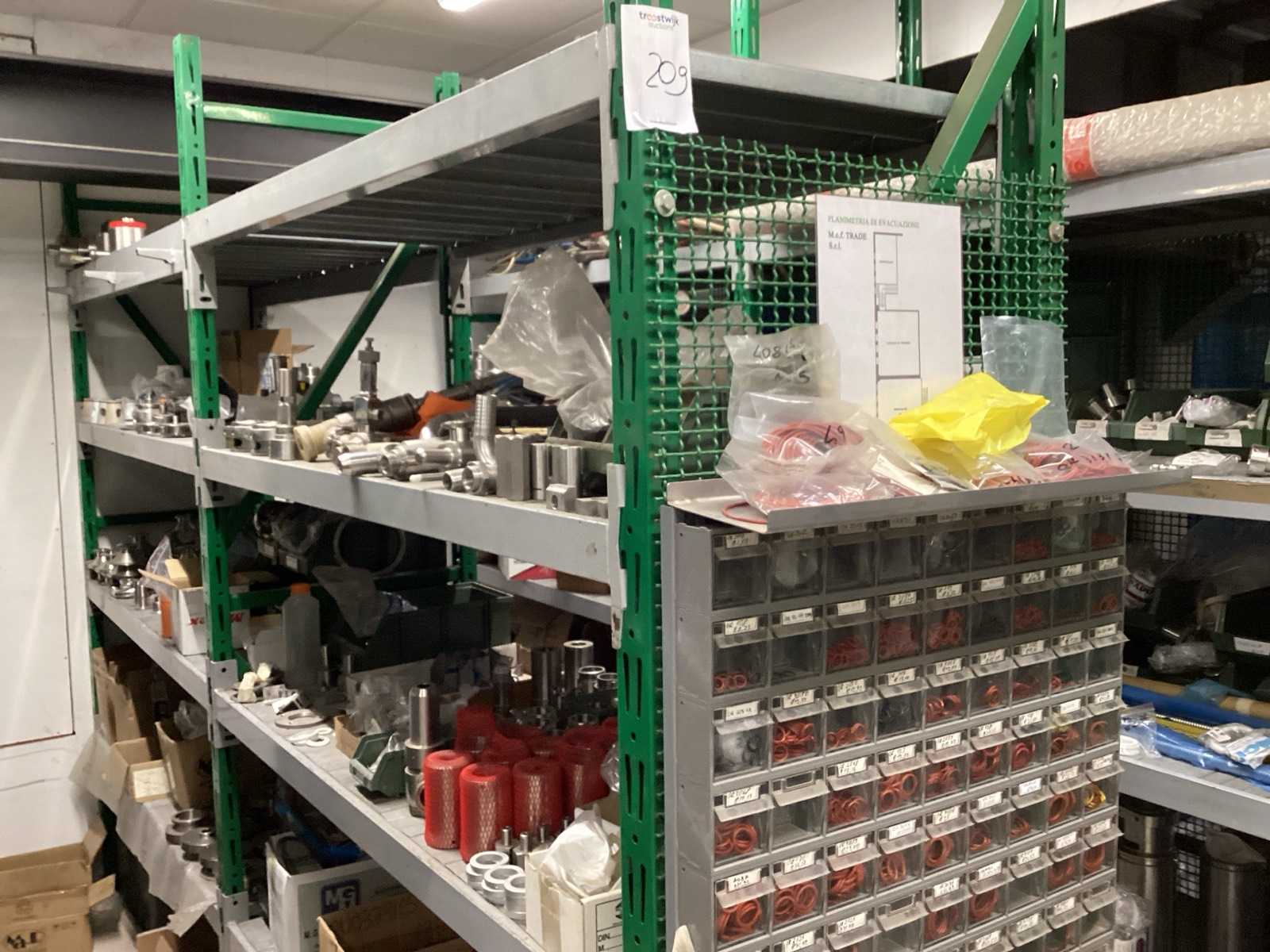 various materials on double shelving