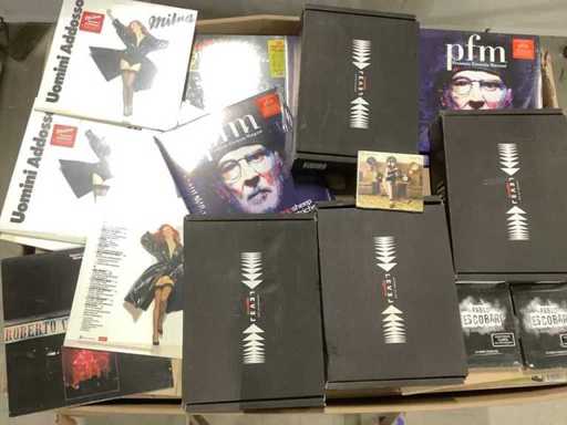 Pallet of LPs, CDs and DVDs