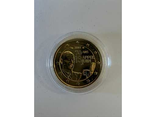 2 euro placate cu aur în Franța 2010