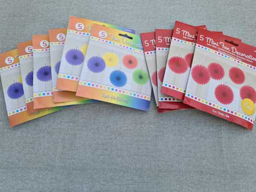 Decoratie papieren waaiers gemengd