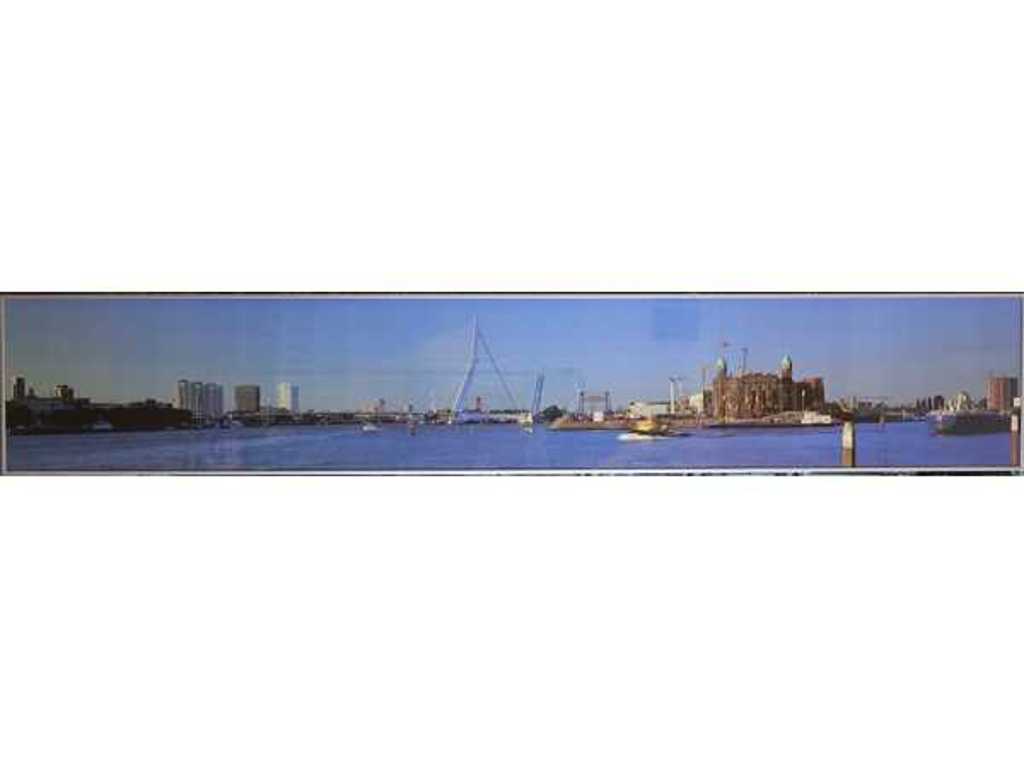 Kunstdruk 'Rotterdamse Skyline' (INGELIJST 175 x 30 cm)
