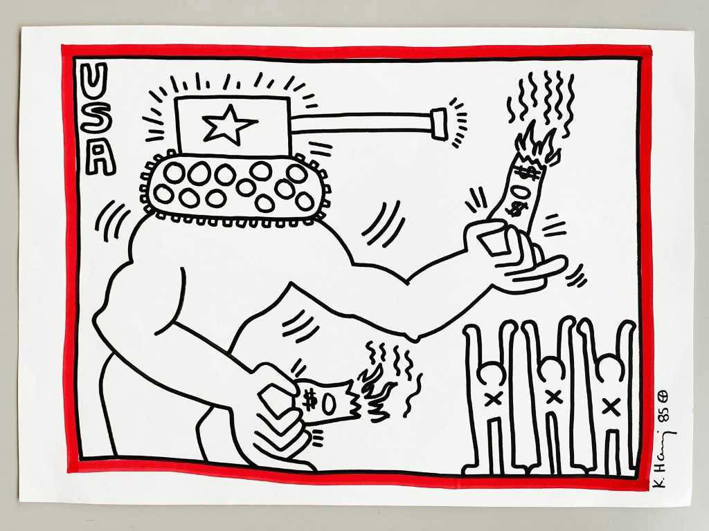 KEITH HARING 1985 disegno