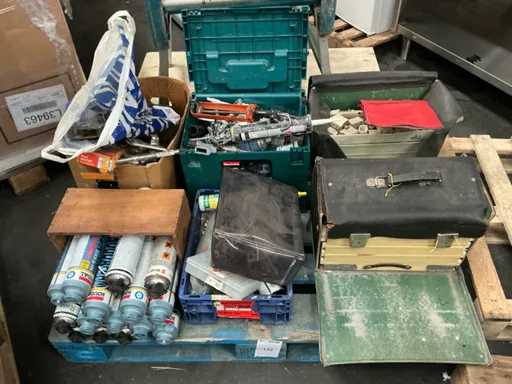 Pallet with various building materials