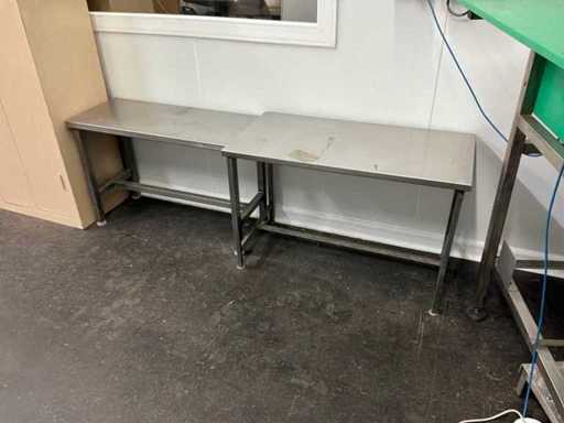 Roestvrijstalen salontafels (2x)