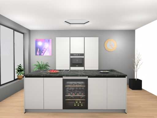 Häcker Concept130 Topsoft bucătărie insulă albă mată